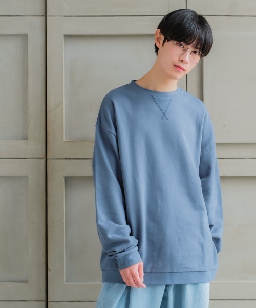 SIDEWAY STANCE(サイドウェイスタンス)の「【SIDEWAY STANCE】スウェット クルーネック ビッグシルエット トレーナー(スウェット・メンズ・ブラック/オフホワイト/カーキ/ブルーグレー/杢グレー・MEDIUM/LARGE/X-LARGE)」の12枚目の写真