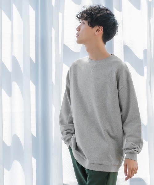 SIDEWAY STANCE(サイドウェイスタンス)の「【SIDEWAY STANCE】スウェット クルーネック ビッグシルエット トレーナー(スウェット・メンズ・ブラック/オフホワイト/カーキ/ブルーグレー/杢グレー・MEDIUM/LARGE/X-LARGE)」の15枚目の写真