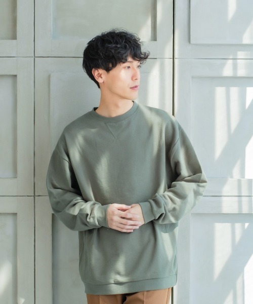 SIDEWAY STANCE(サイドウェイスタンス)の「【SIDEWAY STANCE】スウェット クルーネック ビッグシルエット トレーナー(スウェット・メンズ・ブラック/オフホワイト/カーキ/ブルーグレー/杢グレー・MEDIUM/LARGE/X-LARGE)」の18枚目の写真