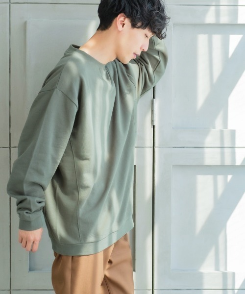 SIDEWAY STANCE(サイドウェイスタンス)の「【SIDEWAY STANCE】スウェット クルーネック ビッグシルエット トレーナー(スウェット・メンズ・ブラック/オフホワイト/カーキ/ブルーグレー/杢グレー・MEDIUM/LARGE/X-LARGE)」の19枚目の写真