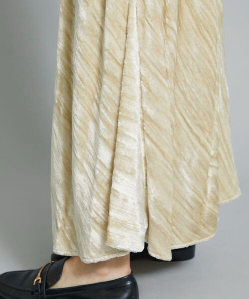 LOKITHO（ロキト）の「【LOKITHO(ロキト)】クラッシュダイドベルベットスカート LKF339-SK2（スカート・レディース・ベージュ/ブラウン・1/2）」の6枚目の写真