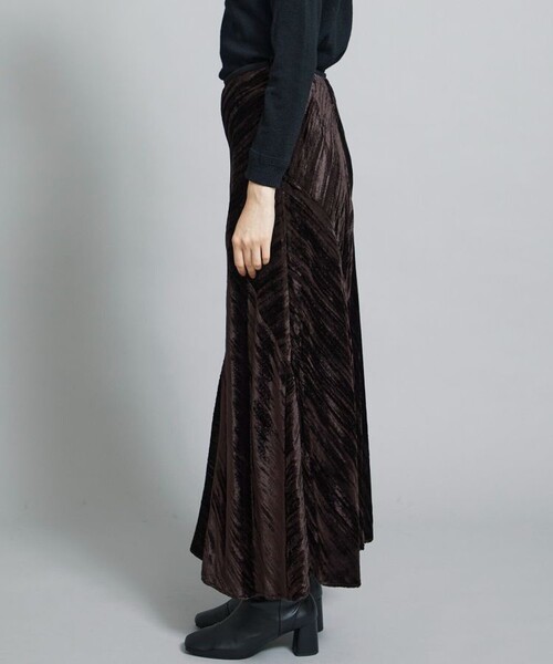 LOKITHO（ロキト）の「【LOKITHO(ロキト)】クラッシュダイドベルベットスカート LKF339-SK2（スカート・レディース・ベージュ/ブラウン・1/2）」の7枚目の写真