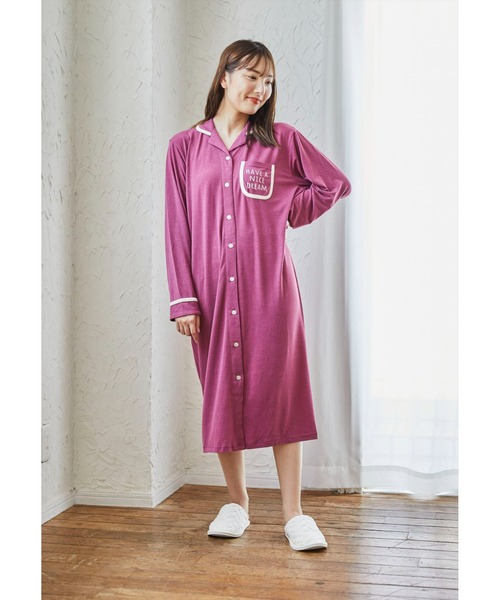 Rosemadame(ローズマダム)の「ストレスフリー授乳口付きパジャマ(ワンピースタイプ) マタニティパジャマ シームレス 産前産後 出産準備 入院準備(マタニティウェア/グッズ・レディース・ネイビー/ピンク・M/L)」の7枚目の写真