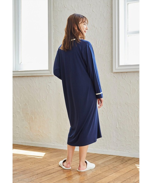 Rosemadame(ローズマダム)の「ストレスフリー授乳口付きパジャマ(ワンピースタイプ) マタニティパジャマ シームレス 産前産後 出産準備 入院準備(マタニティウェア/グッズ・レディース・ネイビー/ピンク・M/L)」の5枚目の写真