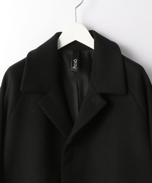 HEVO（イーヴォ）の「＜hevo（イーヴォ）＞WO/NY AMA725 ステンカラーコート（ステンカラーコート・メンズ・ブラック・46/50/48）」の3枚目の写真