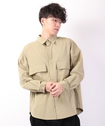 リップストップ フライフロント ルーズシャツ