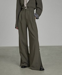 UNSPOKEN | 【UNSPOKEN】Double pleats slit design trousers UD21K015(スラックス)