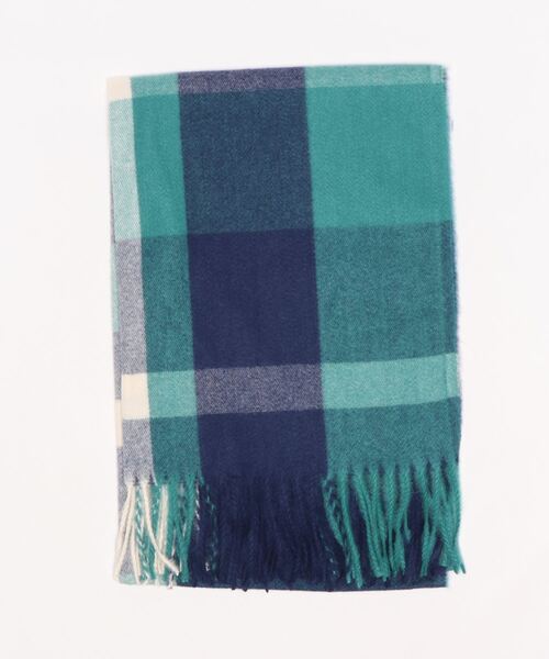 OLD BETTY'S（オールドベティーズ）の「ﾌﾞﾛｯｸﾁｪｯｸｽﾄｰﾙ(en)（マフラー・レディース・ブラック/ネイビー/レッド/アイボリー・FREE）」の4枚目の写真