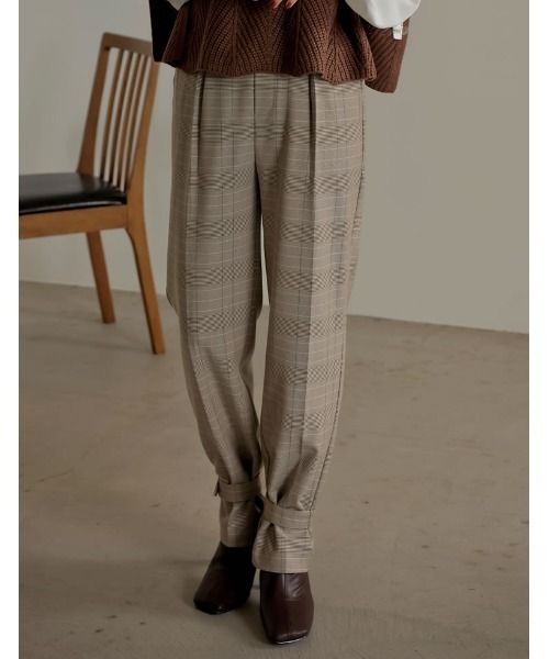 2WAYチェック柄アンクルベルトセンタープレスパンツ（その他パンツ）｜Re:EDIT（リエディ） 5,799円