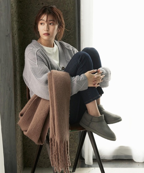 KOBE LETTUCE（コウベレタス）の「アンクルムートンブーツ（ブーツ・レディース・チャコールグレー/ブラック/ダークブラウン・M/L）」の10枚目の写真