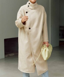 ＩＥＤＩＴ　ニュアンスカラーが抜け感のあるスタンドカラーロングコート