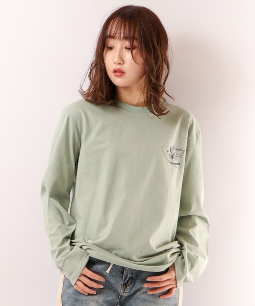 FUNALIVE(ファンアライブ)の「フレンチブルドッグデザイン長袖Tシャツ(Tシャツ/カットソー・メンズ・ホワイト/ブルーグリーン・S/L/M)」の12枚目の写真