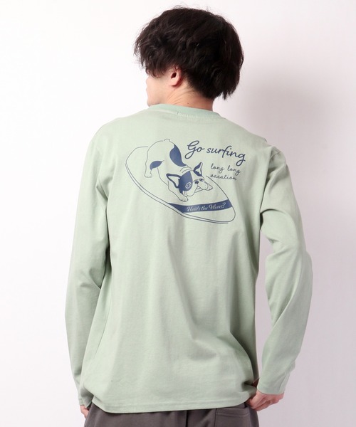 FUNALIVE(ファンアライブ)の「フレンチブルドッグデザイン長袖Tシャツ(Tシャツ/カットソー・メンズ・ホワイト/ブルーグリーン・S/L/M)」の20枚目の写真