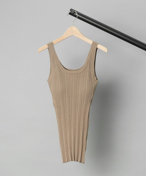 ADAWAS(アダワズ)の「【 ADAWAS / アダワス 】 PLEATED STITCH TANK TOP / プリーツステッチタンクトップ(タンクトップ・レディース・ネイビー/ピンク/グレイッシュベージュ・FREE)」の2枚目の写真