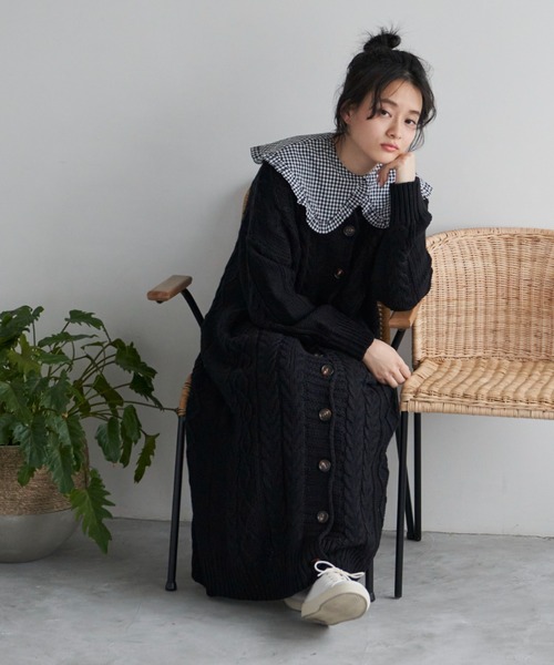 Libra Cue（リブラ キュー）の「”アソート付け襟”　　　　　　　　　　　　　　　　　　　　　　　コーディネートの主役になるボリューム感、トップス、ワンピース、アウターなど様々なアイテムに使用可（付け襟・レディース・ブラック系1/ベージュ/ブラック系2・FREE）」の18枚目の写真