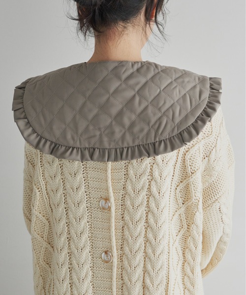 Libra Cue（リブラ キュー）の「”アソート付け襟”　　　　　　　　　　　　　　　　　　　　　　　コーディネートの主役になるボリューム感、トップス、ワンピース、アウターなど様々なアイテムに使用可（付け襟・レディース・ブラック系1/ベージュ/ブラック系2・FREE）」の15枚目の写真