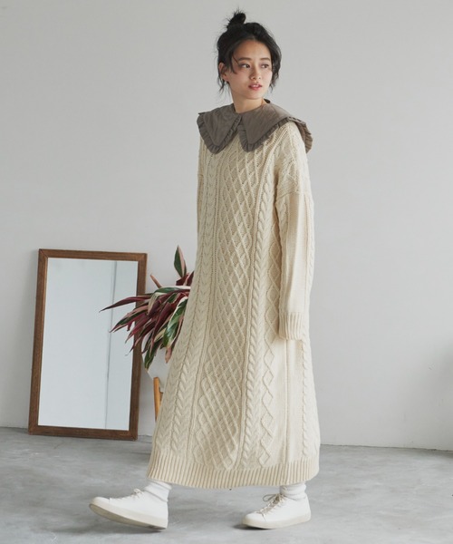 Libra Cue（リブラ キュー）の「”アソート付け襟”　　　　　　　　　　　　　　　　　　　　　　　コーディネートの主役になるボリューム感、トップス、ワンピース、アウターなど様々なアイテムに使用可（付け襟・レディース・ブラック系1/ベージュ/ブラック系2・FREE）」の12枚目の写真