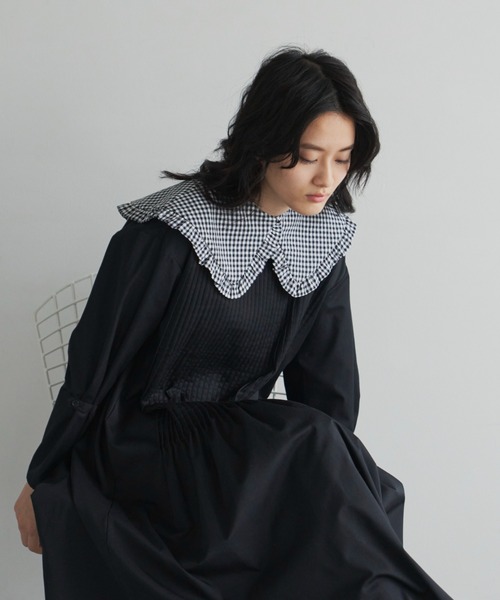 Libra Cue（リブラ キュー）の「”アソート付け襟”　　　　　　　　　　　　　　　　　　　　　　　コーディネートの主役になるボリューム感、トップス、ワンピース、アウターなど様々なアイテムに使用可（付け襟・レディース・ブラック系1/ベージュ/ブラック系2・FREE）」の22枚目の写真