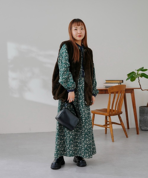 CPCM（シーピーシーエム）の「ファーベストセットワンピース（ワンピース・レディース・ブラック/グリーン/アイボリー/ブラック系その他・FREE）」の5枚目の写真