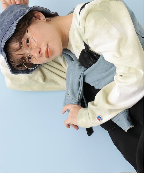 DOUBLE NAME（ダブルネーム）の「RUSSELL ATHLETIC×DOUBLE NAMEタイダイ染めロンTEE（Tシャツ/カットソー・レディース・イエロー/スミクロ/サックスブルー/パープル・FREE）」の4枚目の写真