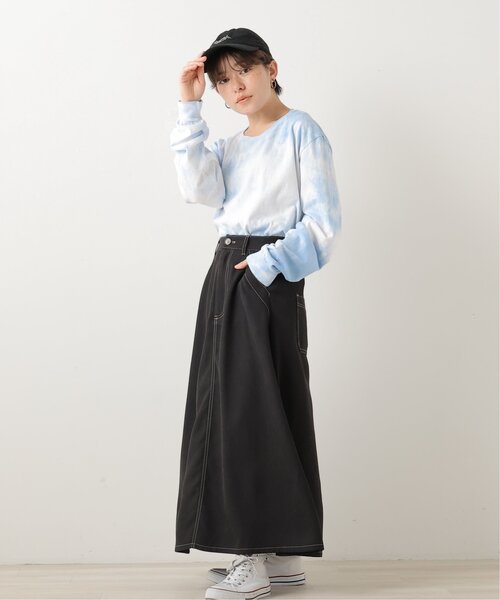 DOUBLE NAME（ダブルネーム）の「RUSSELL ATHLETIC×DOUBLE NAMEタイダイ染めロンTEE（Tシャツ/カットソー・レディース・イエロー/スミクロ/サックスブルー/パープル・FREE）」の7枚目の写真