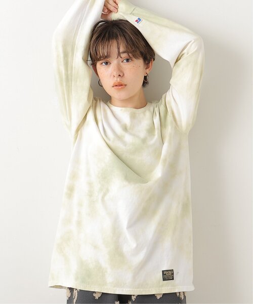 DOUBLE NAME（ダブルネーム）の「RUSSELL ATHLETIC×DOUBLE NAMEタイダイ染めロンTEE（Tシャツ/カットソー・レディース・イエロー/スミクロ/サックスブルー/パープル・FREE）」の16枚目の写真