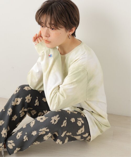 DOUBLE NAME（ダブルネーム）の「RUSSELL ATHLETIC×DOUBLE NAMEタイダイ染めロンTEE（Tシャツ/カットソー・レディース・イエロー/スミクロ/サックスブルー/パープル・FREE）」の17枚目の写真