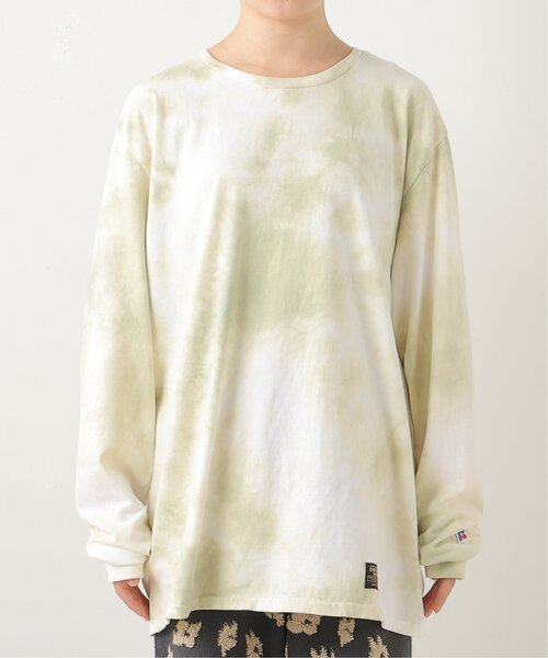 DOUBLE NAME（ダブルネーム）の「RUSSELL ATHLETIC×DOUBLE NAMEタイダイ染めロンTEE（Tシャツ/カットソー・レディース・イエロー/スミクロ/サックスブルー/パープル・FREE）」の21枚目の写真