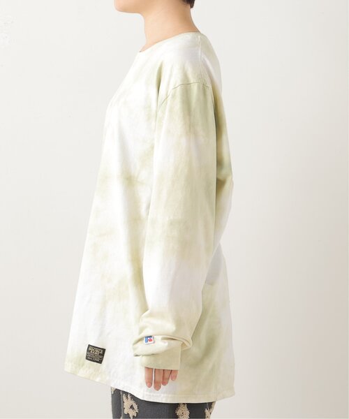 DOUBLE NAME（ダブルネーム）の「RUSSELL ATHLETIC×DOUBLE NAMEタイダイ染めロンTEE（Tシャツ/カットソー・レディース・イエロー/スミクロ/サックスブルー/パープル・FREE）」の22枚目の写真