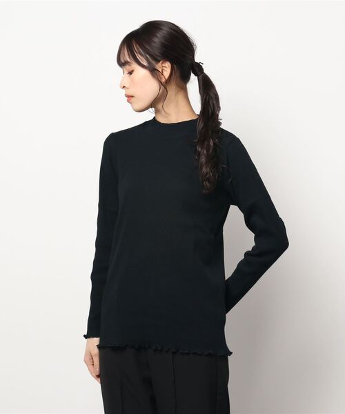 Samansa Mos2(サマンサ モスモス)の「ハイネックリブカットソー(Tシャツ/カットソー・レディース・ブラック/ベージュ/ネイビー/オフホワイト・フリ-)」の7枚目の写真