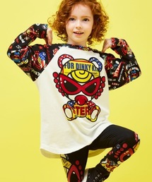 HYSTERIC MINI（ヒステリックミニ）の「TEDDY MINI COLLAGE総柄ラグラン長袖Tシャツ（Tシャツ/カットソー・キッズ）」