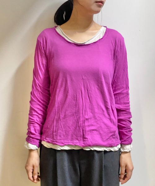 Plantation(プランテーション)の「エジプトコットン(Tシャツ/カットソー・レディース・ダークグレー/ベビーピンク/グリーン/ライトピンク/ライトブルー・M size)」の9枚目の写真