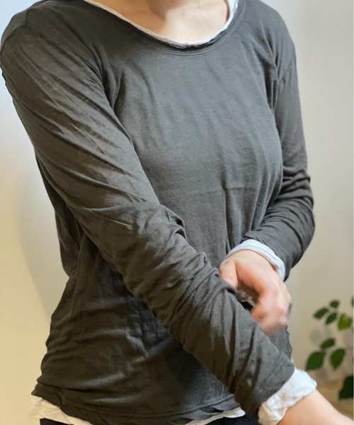 Plantation(プランテーション)の「エジプトコットン(Tシャツ/カットソー・レディース・ダークグレー/ベビーピンク/グリーン/ライトピンク/ライトブルー・M size)」の13枚目の写真