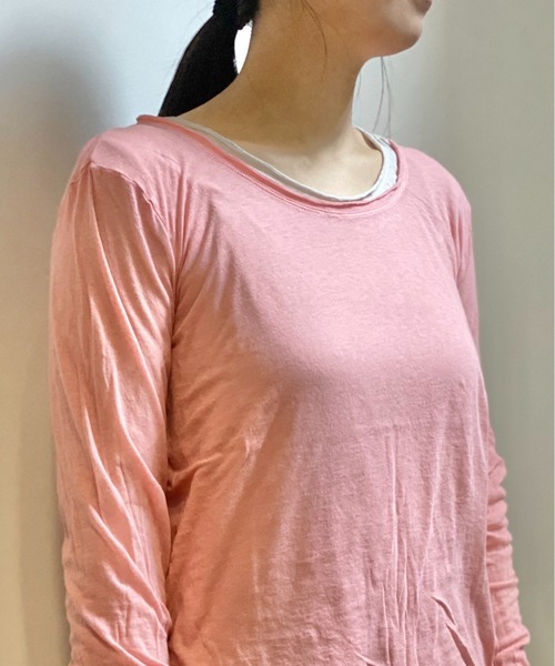 Plantation(プランテーション)の「エジプトコットン(Tシャツ/カットソー・レディース・ダークグレー/ベビーピンク/グリーン/ライトピンク/ライトブルー・M size)」の15枚目の写真