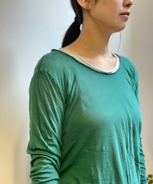 Plantation(プランテーション)の「エジプトコットン(Tシャツ/カットソー・レディース・ダークグレー/ベビーピンク/グリーン/ライトピンク/ライトブルー・M size)」の11枚目の写真