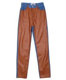 VIAVANDA | Leather Bicolor Denim(デニムパンツ)