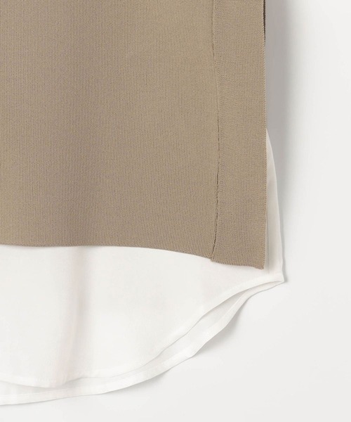 NICOLE white（ニコルホワイト）の「ニットベスト×バンドカラーブラウスＳＥＴ（ベスト・レディース・チャコールグレー/ベージュ/サックスブルー/グリーン・FREE）」の18枚目の写真