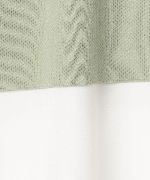 NICOLE white（ニコルホワイト）の「ニットベスト×バンドカラーブラウスＳＥＴ（ベスト・レディース・チャコールグレー/ベージュ/サックスブルー/グリーン・FREE）」の8枚目の写真