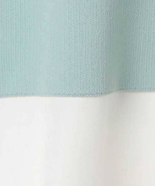NICOLE white（ニコルホワイト）の「ニットベスト×バンドカラーブラウスＳＥＴ（ベスト・レディース・チャコールグレー/ベージュ/サックスブルー/グリーン・FREE）」の9枚目の写真