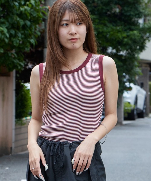 MILLER(ミラー)の「R.P.miller/ミラー TANK TOPS インナー タンクトップ ボーダー 2026新作 再入荷(タンクトップ・レディース・ホワイト/グリーン/ブラウン/オレンジ/ホワイト×ネイビー/グレー/オレンジ系その他/モカ/イエロー/レッド/レッド系2/グリーン系1/アイボリー/ブラック系1/ネイビー系1/ネイビー/ブラック/ダークブラウン/ライトブルー/レッド系1/ブラック×ホワイト/ホワイト系その他・FREE)」の20枚目の写真