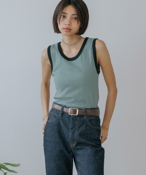 MILLER（ミラー）の「R.P.miller/ミラー TANK TOPS インナー タンクトップ ボーダー 2026新作　再入荷（タンクトップ・レディース・ホワイト/グリーン/ブラウン/オレンジ/ホワイト×ネイビー/グレー/オレンジ系その他/モカ/イエロー/レッド・FREE）」の20枚目の写真