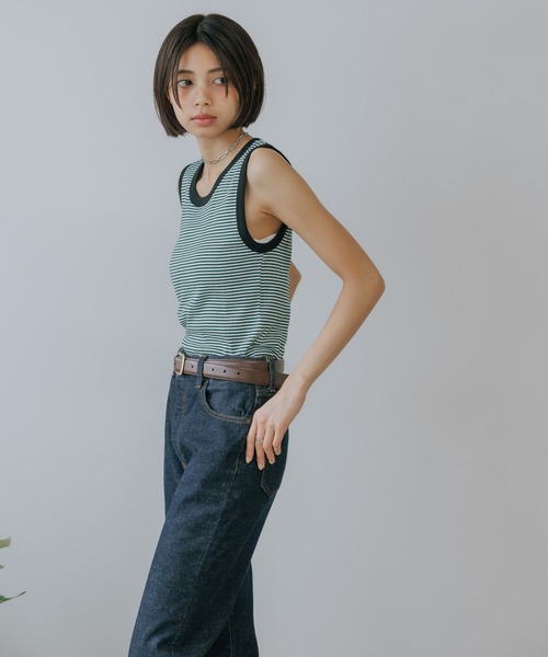 MILLER（ミラー）の「R.P.miller/ミラー TANK TOPS インナー タンクトップ ボーダー 2026新作　再入荷（タンクトップ・レディース・ホワイト/グリーン/ブラウン/オレンジ/ホワイト×ネイビー/グレー/オレンジ系その他/モカ/イエロー/レッド・FREE）」の21枚目の写真