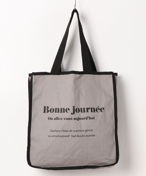 Samansa Mos2 blue（サマンサモスモスブルー）の「キャンバスプリントトートバッグ（トートバッグ・レディース・グレー/キャメル/キナリ・ﾌﾘ-）」の2枚目の写真