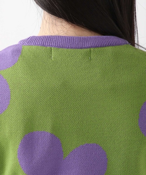 WONDER VISITOR（ワンダービジター）の「WONDER VISITOR／Flower Knit vest 2276921（ベスト・レディース・ブラック/グリーン・FREE）」の14枚目の写真