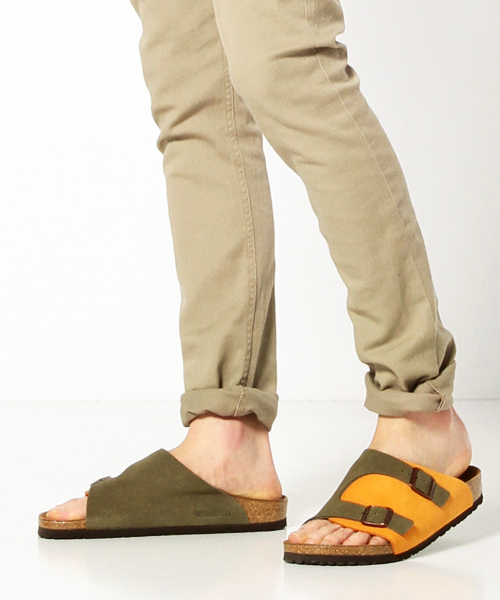 Birkenstock ビルケンシュトック の 男の100年ブランド掲載 15春夏新作 Zurich Nu Vl Orange Olive Unisex サンダル Wear