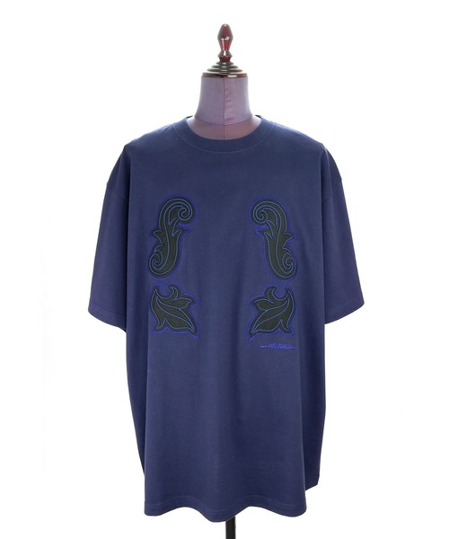 elephant TRIBAL fabrics（エレファントトライバルファブリックス）の「elephant TRIBAL fabrics  Code Embroidery T-SH（Tシャツ/カットソー・メンズ・ネイビー/ボルドー/ブラック/グリーン・LARGE/X-SMALL/SMALL/MEDIUM）」の4枚目の写真