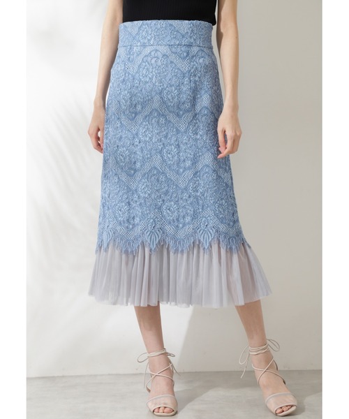 JILL STUART（ジルスチュアート）の「◆アリスレーススカート（スカート・レディース・ホワイト/ブルー・2/0/4）」の2枚目の写真