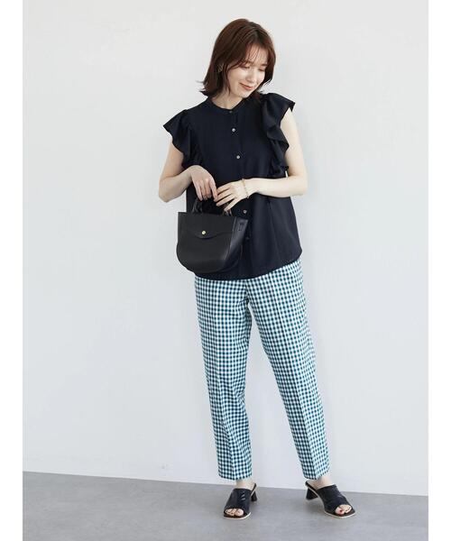 Green　Parks（グリーンパークス）の「・furry rate フリルショルダーブラウス（シャツ/ブラウス・レディース・グリーン/ベージュ/ブラック・FREE）」の4枚目の写真