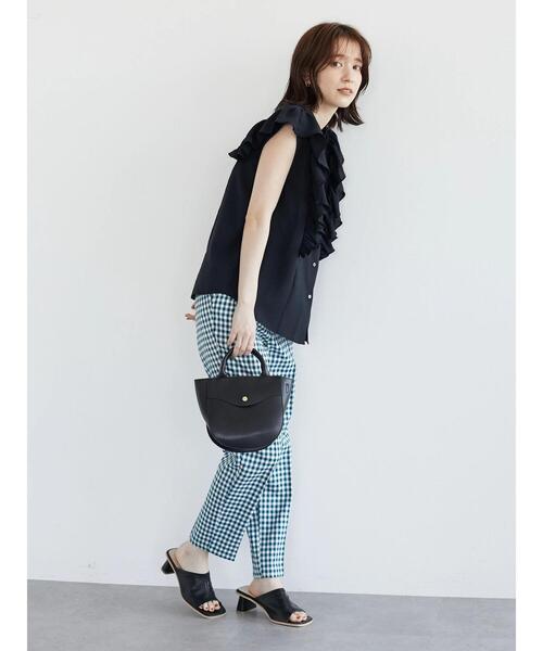 Green　Parks（グリーンパークス）の「・furry rate フリルショルダーブラウス（シャツ/ブラウス・レディース・グリーン/ベージュ/ブラック・FREE）」の6枚目の写真