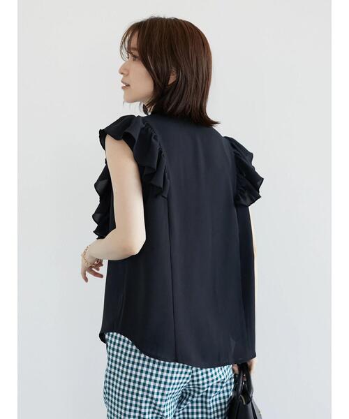 Green　Parks（グリーンパークス）の「・furry rate フリルショルダーブラウス（シャツ/ブラウス・レディース・グリーン/ベージュ/ブラック・FREE）」の8枚目の写真